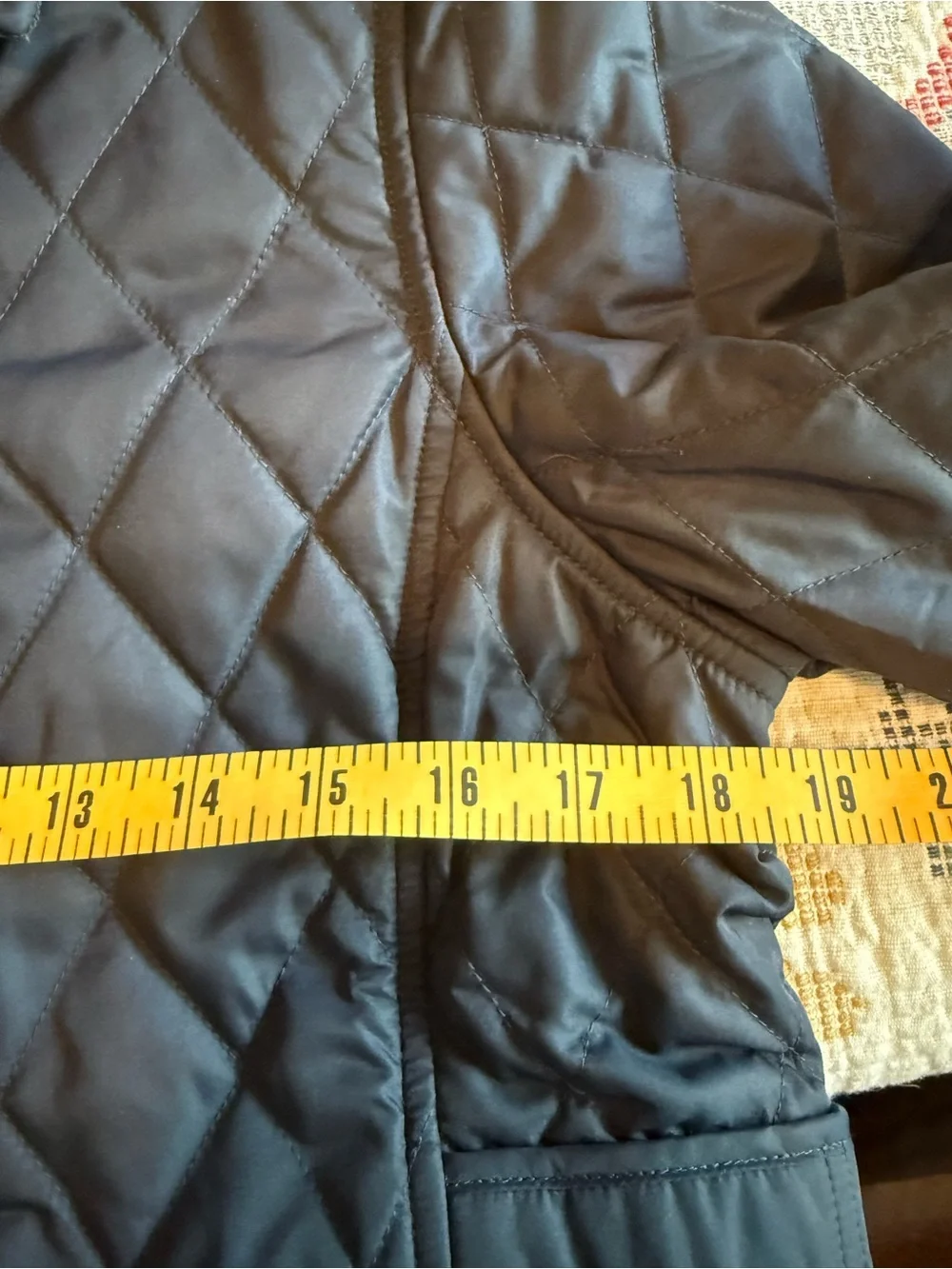 L.L. Bean Navy Quilted Jacket with Plaid Lining - Picture 3 of 3